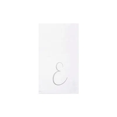 Vietri Papersoft Napkins Silver Monogram Guest Towels - E (pack Of 20)