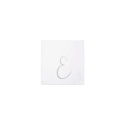 Vietri Papersoft Napkins Silver Monogram Cocktail Napkins - E (pack Of 20)