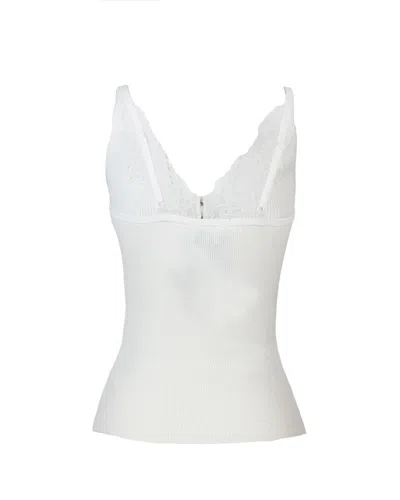 Self-portrait Self Portrait Women Lace Trim Knit Top In White