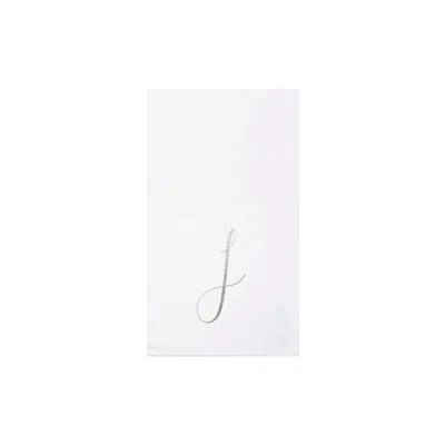 Vietri Papersoft Napkins Silver Monogram Guest Towels - J (pack Of 20)