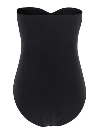 Norma Kamali Black Sleeveless Top With Ruches In Tech Fabric Woman