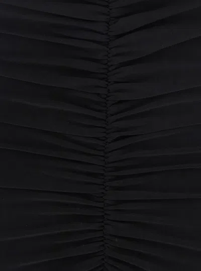 Norma Kamali Black Sleeveless Top With Ruches In Tech Fabric Woman