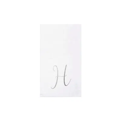 Vietri Papersoft Napkins Silver Monogram Guest Towels - H (pack Of 20)