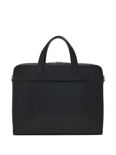 Ferragamo Men Gancini Business Handbag In Black