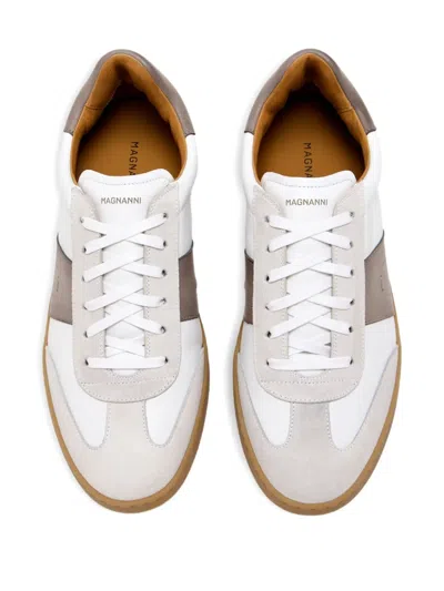 Magnanni Leather Lace-up Sneakers In White