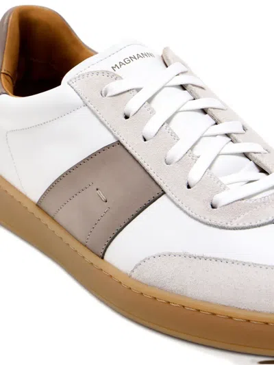 Magnanni Leather Lace-up Sneakers In White