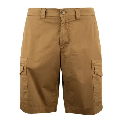 Altea Cotton Cargo Bermuda Shorts In Brown