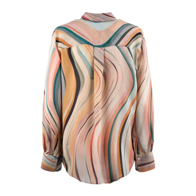 Paul Smith Silk Blend Shirt With Dusky Swirl Print In Multi