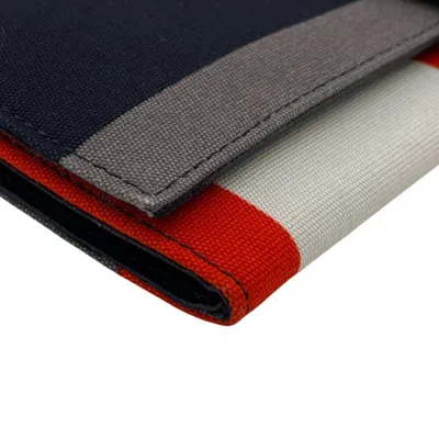Pre-owned Bally Black Red Color Canvas Leather Long Wallet (bi-fold) ()
