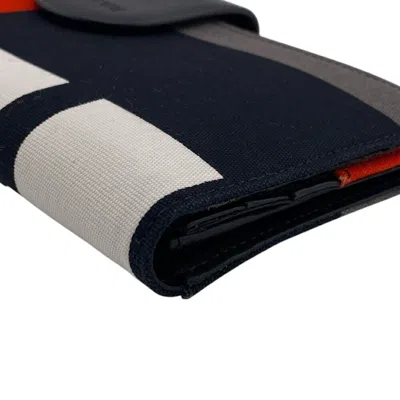 Pre-owned Bally Black Red Color Canvas Leather Long Wallet (bi-fold) ()