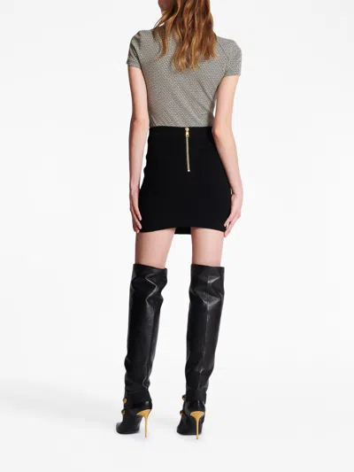 Balmain Women High Waist Buttoned Mini Skirt