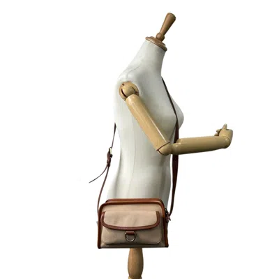 Pre-owned Burberry Beige Brown Canvas Shoulder Bag ()