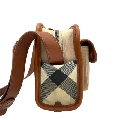 Pre-owned Burberry Beige Brown Canvas Shoulder Bag ()
