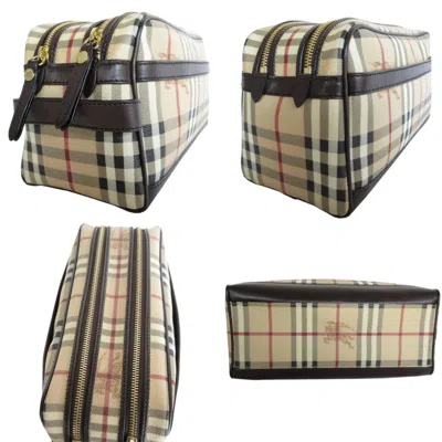 Pre-owned Burberry Beige Multi-color Pvc Leather Clutch Bag ()