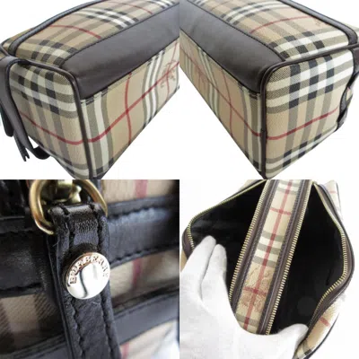 Pre-owned Burberry Beige Multi-color Pvc Leather Clutch Bag ()