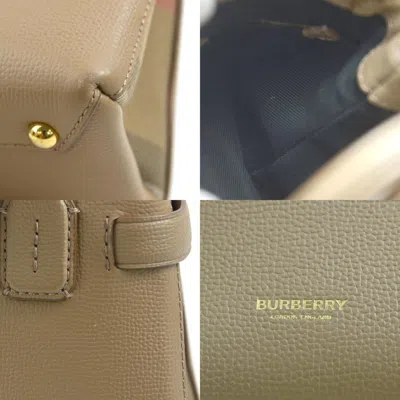 Pre-owned Burberry Camel Leather Canvas Handbag Shoulder Bag ()