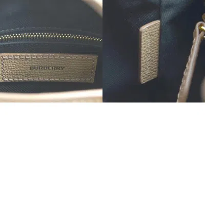 Pre-owned Burberry Camel Leather Canvas Handbag Shoulder Bag ()