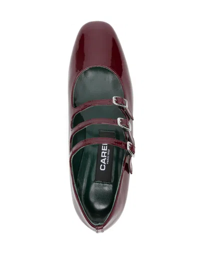 Carel Paris Glossy Triple Strap Block Heel Pumps
