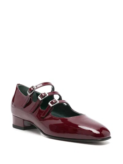 Carel Paris Glossy Triple Strap Block Heel Pumps