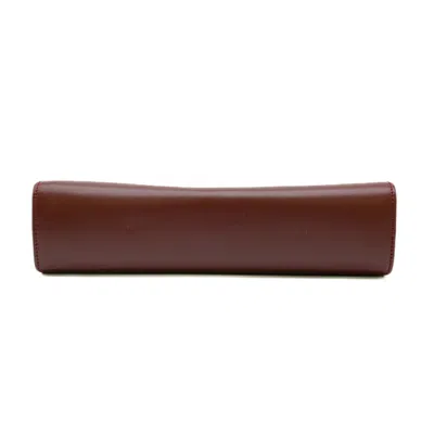 Pre-owned Cartier Bordeaux Red Color Leather Clutch Bag ()