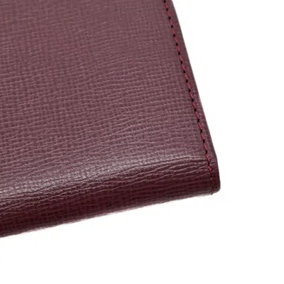 Pre-owned Cartier Bordeaux Red Color Leather Long Wallet (bi-fold) ()