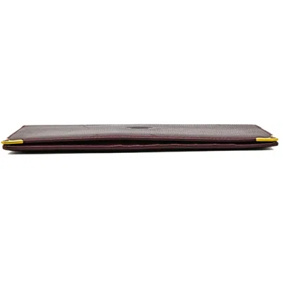 Pre-owned Cartier Bordeaux Red Color Leather Long Wallet (bi-fold) ()
