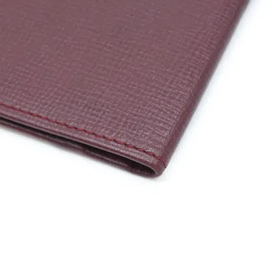 Pre-owned Cartier Bordeaux Red Color Leather Long Wallet (bi-fold) ()