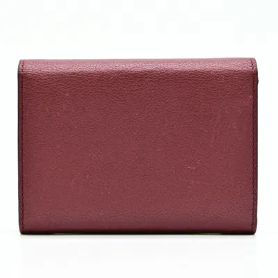 Pre-owned Cartier Bordeaux Red Color Leather Wallet (bi-fold) ()