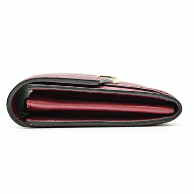 Pre-owned Cartier Bordeaux Red Color Leather Wallet (bi-fold) ()