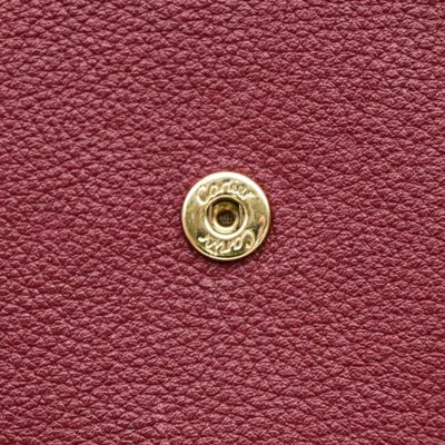 Pre-owned Cartier Bordeaux Red Color Leather Wallet (bi-fold) ()