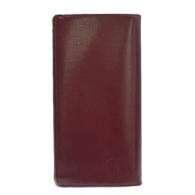 Pre-owned Cartier Bordeaux Red Color Long Wallet (bi-fold) ()