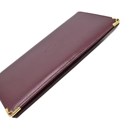 Pre-owned Cartier Bordeaux Red Color Long Wallet (bi-fold) ()