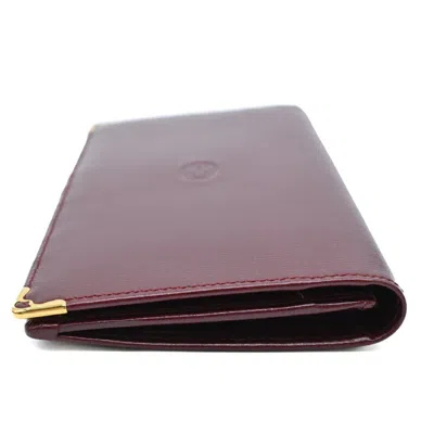 Pre-owned Cartier Bordeaux Red Color Long Wallet (bi-fold) ()