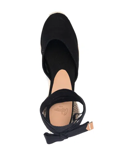 Castaã±er Black Carina Espadrille Wedges In Black