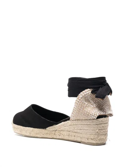 Castaã±er Black Carina Espadrille Wedges In Black