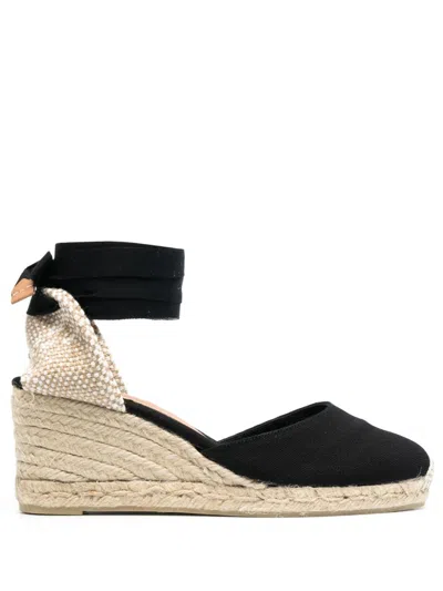 Castaã±er Carina 60 Canvas Wedge Espadrilles In Black