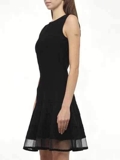 Alexander Mcqueen Women's Patchwork Mini Dress In Black