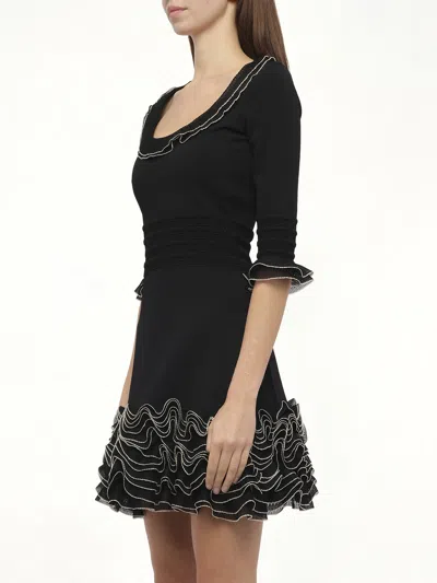 Alexander Mcqueen Women's Amq - Plain Knit Mini Dress In Black
