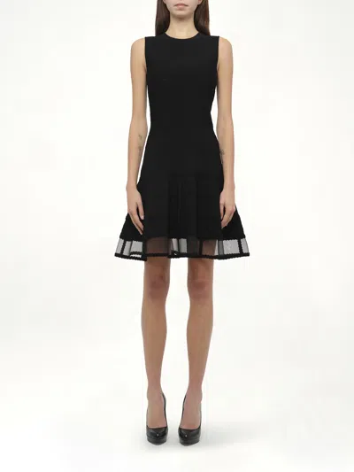 Alexander Mcqueen Women's Patchwork Mini Dress In Black