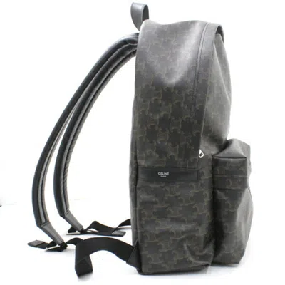 Pre-owned Celine Black Brown Canvas Leather Backpack ()