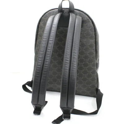 Pre-owned Celine Black Brown Canvas Leather Backpack ()