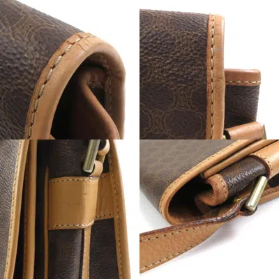 Pre-owned Celine Brown Coated Canvas Pvc Shoulder Bag ()
