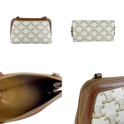 Pre-owned Celine Brown Off-white Pvc Shoulder Bag ()