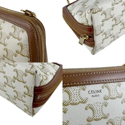 Pre-owned Celine Brown Off-white Pvc Shoulder Bag ()