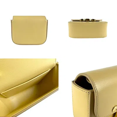 Pre-owned Celine Cream Leather Shoulder Bag ()