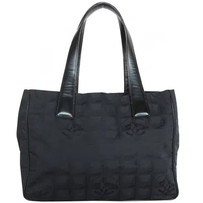 Pre-owned Chanel Black Nylon Leather Tote Bag ()