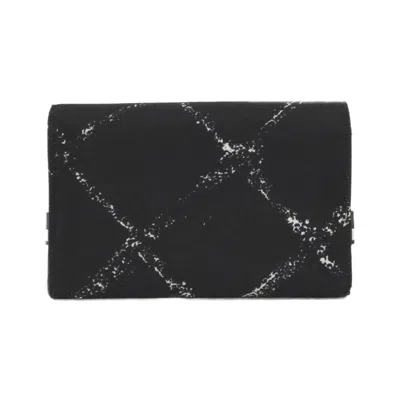 Pre-owned Chanel Black White Nylon Wallet (tri-fold) ()