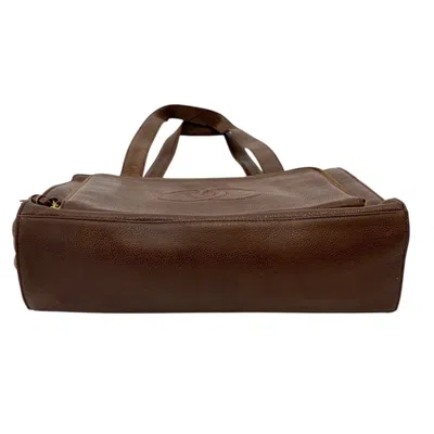 Pre-owned Chanel Brown Grained Calfskin Shoulder Bag Tote Bag ()