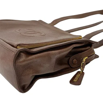 Pre-owned Chanel Brown Grained Calfskin Shoulder Bag Tote Bag ()