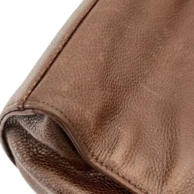 Pre-owned Chanel Brown Grained Calfskin Shoulder Bag Tote Bag ()